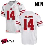 Men's Wisconsin Badgers NCAA #14 D'Cota Dixon White Authentic Under Armour Big & Tall Stitched College Football Jersey SI31Q87WS
